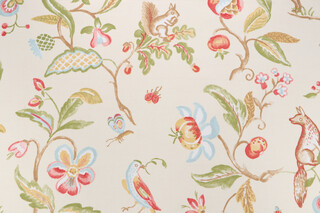 Thibaut Westchester Printed Cotton Drapery Fabric in Cream