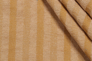 Grey Watkins Belgravia Stripe Woven Chenille Upholstery Fabric in Gold