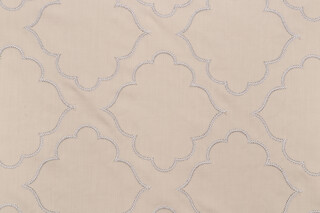 Elegance Embroidered Decorator Fabric in Ivory