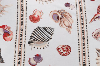 Grey Watkins La Glorie De La Mer Printed Drapery Fabric in White