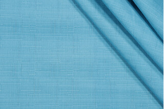 Veranda Printed Slubbed Polyester Outdoor Fabric in Turquoise 
