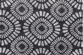 Arosa Printed Polyester Outdoor Fabric in Black 