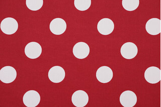 Polka Dot Printed Polyester Outdoor Fabric in Red 