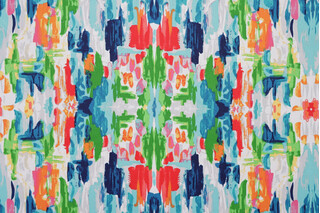 Abstract Reflections Printed Polyester Outdoor Fabric in Multi 