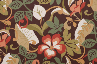 Richloom Coventry Printed Polyester Outdoor Fabric in Cafe 
