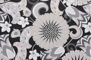 Sophia Printed Polyester Outdoor Fabric in Graphite 