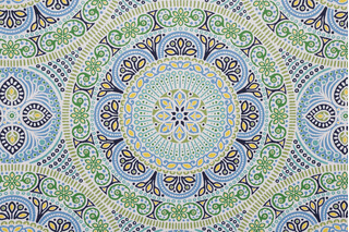 Bryant Fabrics Delancy Printed Polyester Outdoor Fabric in Lagoon 