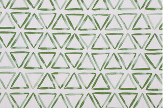 Waverly Painted Triangles Printed Cotton Drapery Fabric in Verte 