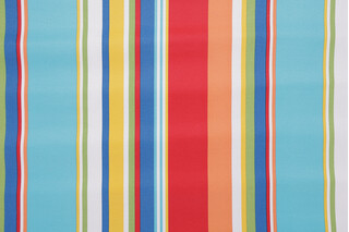 Ummi Stripe Printed Polyester Outdoor Fabric in Multi 