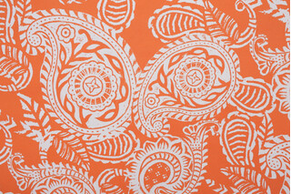 Addie Printed Polyester Outdoor Fabric in Terracotta 