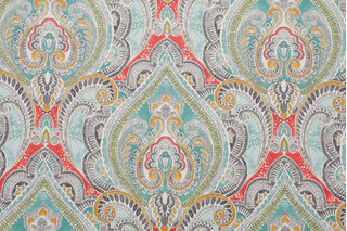 Kelly Ripa Home Pretty Witty Printed Polyester Outdoor Fabric in Reef 