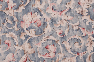 P Kaufmann Lorenzo Printed Linen Blend Drapery Fabric in Lapis 