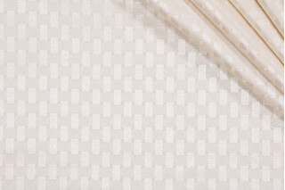 Checkers Jacquard Woven Decorator Fabric in Ivory 