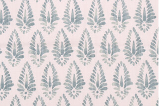 Lacefield Agave-Chatham White Printed Cotton Blend Drapery Fabric in Ariel