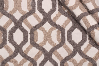 P Kaufmann Candice Embroidered Drapery Fabric in Cobblestone