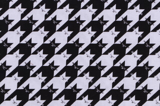 Timeless Treasures Feline Good! - Kitty Houndstooth Printed Cotton Craft Fabric in Black