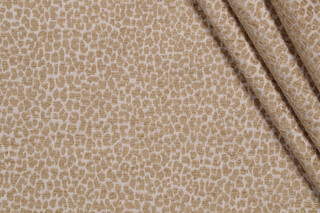 Leopard Woven Chenille Upholstery Fabric in Gold