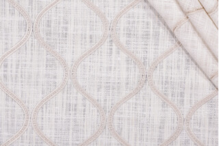 PK Lifestyles Griffith Embroidered Drapery Fabric in Sand 