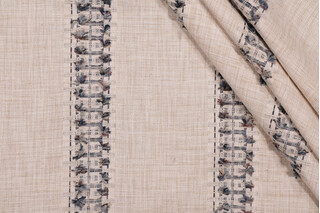 TFA Sugar And Spice Embroidered Drapery Fabric in Stone 