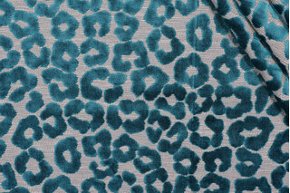 TFA Fat Cat Latex Backed Velvet Upholstery Fabric in Teal 