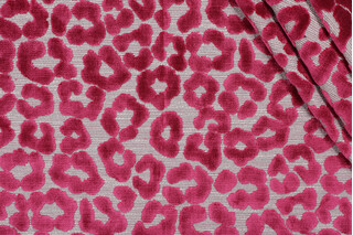 TFA Fat Cat Latex Backed Velvet Upholstery Fabric in Fuchsia 