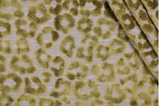 TFA Fat Cat Latex Backed Velvet Upholstery Fabric in Lime 