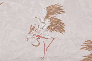 TFA Whirly Bird Embroidered Damask Decorator Fabric in Bronze 