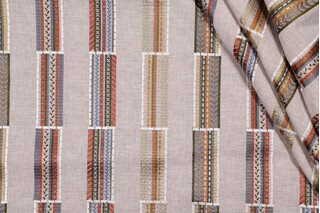 TFA Padam Padam Embroidered Decorator Fabric in Mission 