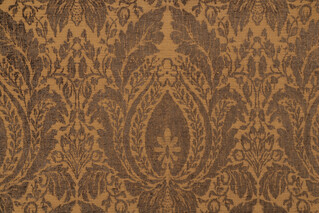 Scalamandre Sultana Chenille Damask Upholstery Fabric in Bronze
