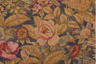 Scalamandre Cannes Printed Cotton Drapery Fabric in Blue