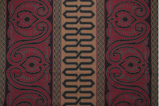 Scalamandre Soltane Tapestry Upholstery Fabric in Gold/Green/Wine