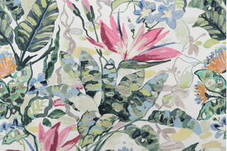 Mill Creek Flowers Of Paradise-Opulence Printed Cotton Drapery Fabric in Fresh Cut