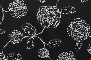 Magnolia Home Melbourne Printed Polyester Outdoor Fabric in Black