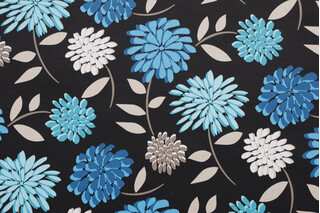 Astra Printed Polyester Outdoor Fabric in Black