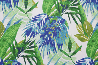 Soleil Printed Polyester Outdoor Fabric in Blue/Green