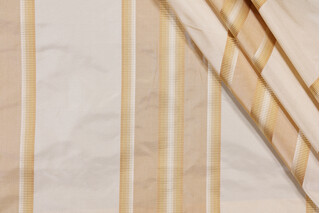 Fonthill Cador Stripe Silk Decorator Fabric in Ochre