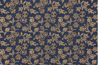 Scalamandre Amazone Special Silk Decorator Fabric in Blue/Gold