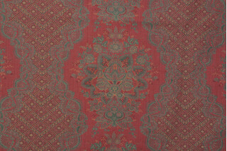 Scalamandre Camille Tapestry Upholstery Fabric in Russet Green