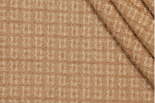 Fonthill Hollywood Squares Woven Chenille Upholstery Fabric in Tawny