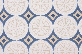 Scalamandre Printed Linen Drapery Fabric in Blue
