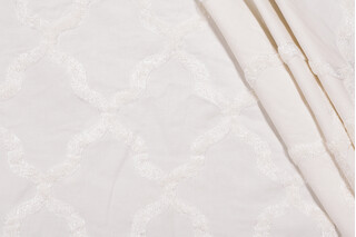Fonthill Astley Boucle Embroidered Drapery Fabric in Ivory