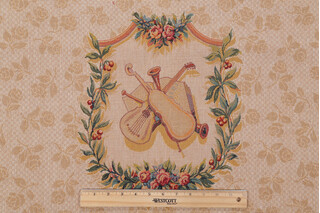 Old World Weavers Toccata Seat & Back Tapestry Upholstery Fabric in Beige