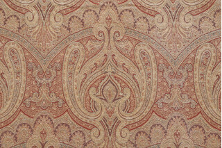 Old World Weavers Asha Chenille Tapestry Upholstery Fabric in Pale/Gold/Rust