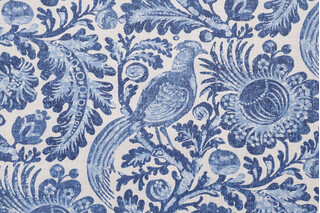 Williamsburg Tucker Resist Printed Polyester Outdoor Fabric in Wedgewood