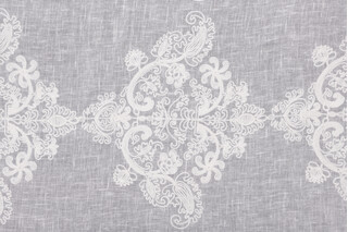 Kendall Sheer Embroidered Drapery Fabric in Ivory