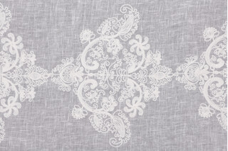 Kendall Sheer Embroidered Drapery Fabric in Ivory