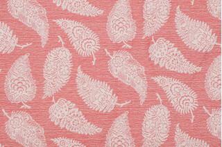 Coco Paisley Damask Decorator Fabric in Coral