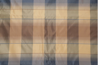 Scalamandre Tre Plaid Silk Decorator Fabric in Navy/Taupe