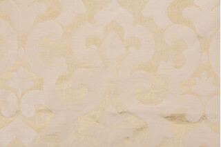 Grey Watkins Alphonso Silk Damask Decorator Fabric in Champagne