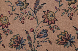 Scalamandre Gobelin Tapestry Upholstery Fabric in Green/Blue/Brown on Cocoa